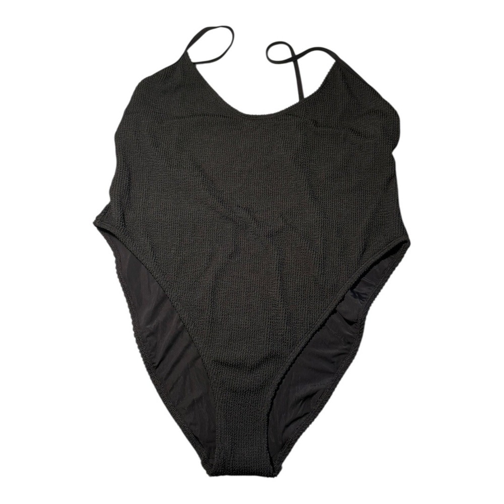 Good American Black Textured One Piece Swimsuit Size 4X 5X 7/8 NWT